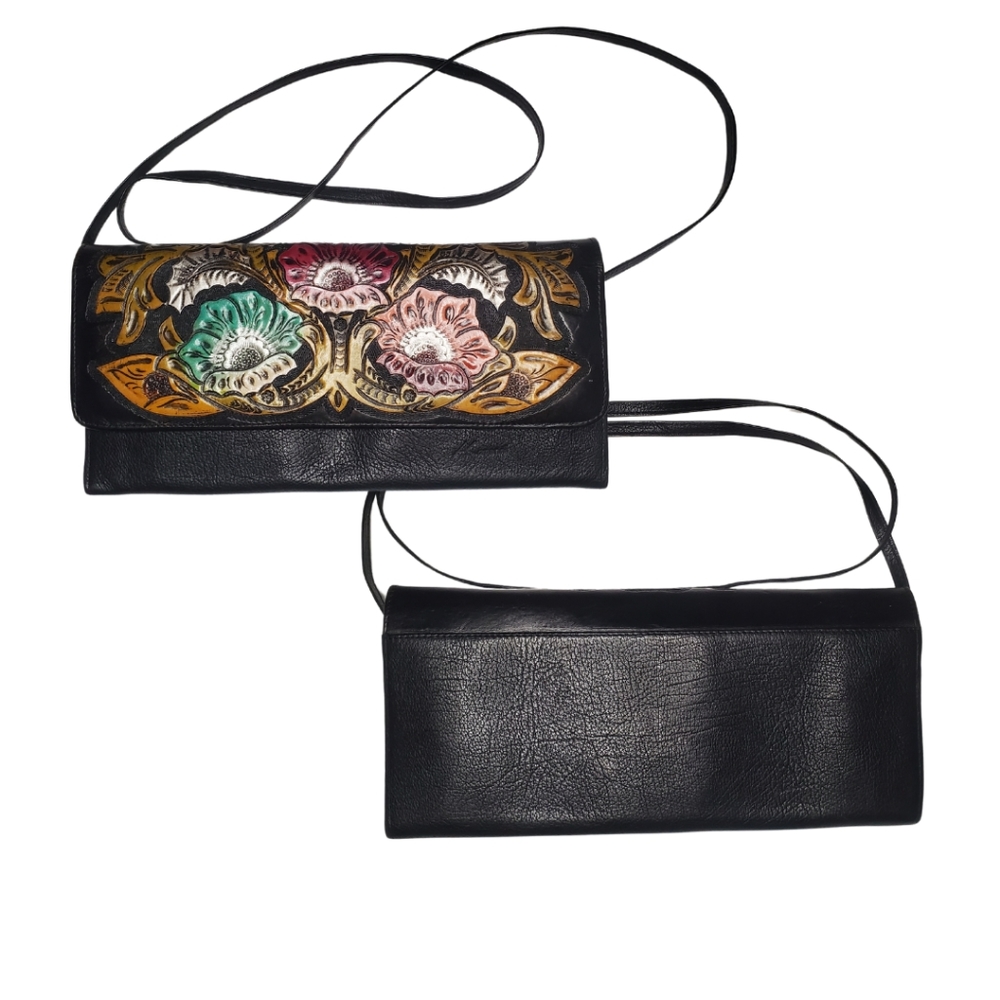 Akarenni Floral Tooled Leather Clutch Purse